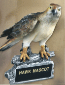 6 inch tall Red Tail Hawk school team mascot statue